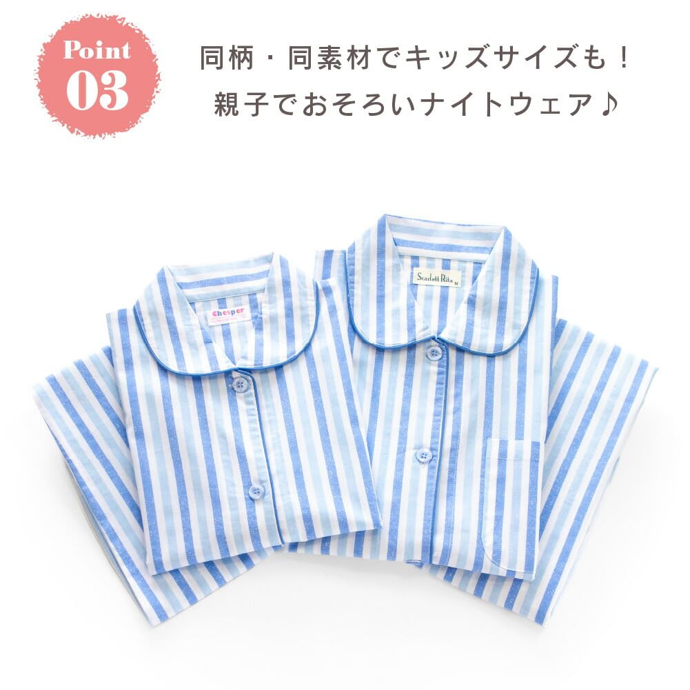 Dress Shirt Soft and Top and Bottom Long All Year Breathable Size Women's Pajamas, 100% Cotton, Material, Comfortable, Set, Sleeves, Two-tone Stripes,