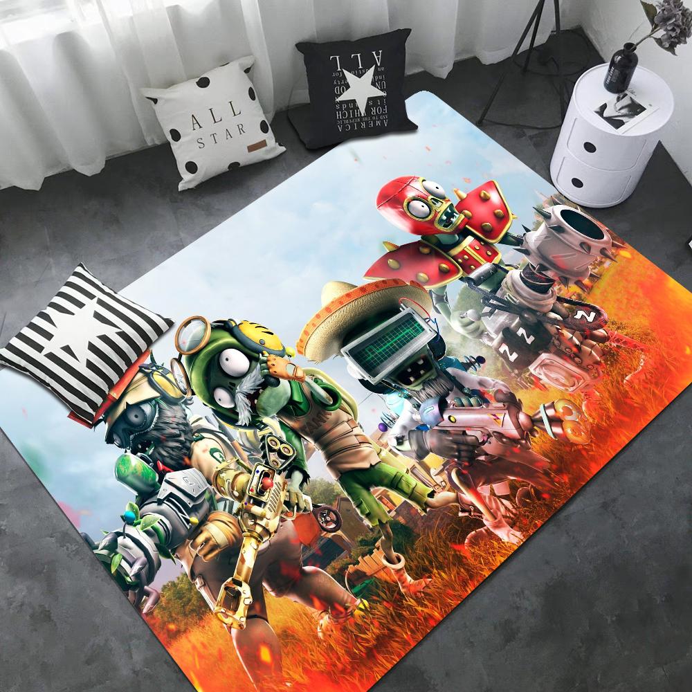 Game Plants Vs Z-Zombies Bathroom Mat Kids Room Bedroom Decoration Balcony Anti-Slip Doormat Living Room Bedside Area Rugs