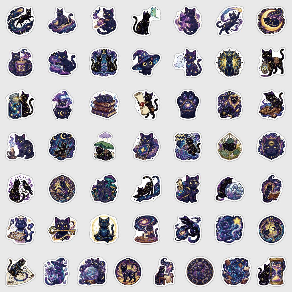 50Pcs Cosmic Cat Graffiti Stickers Creative Cats Cartoon Decal Diy Luggage Phone Guitar Scrapbook Waterproof Sticker Kid Toys