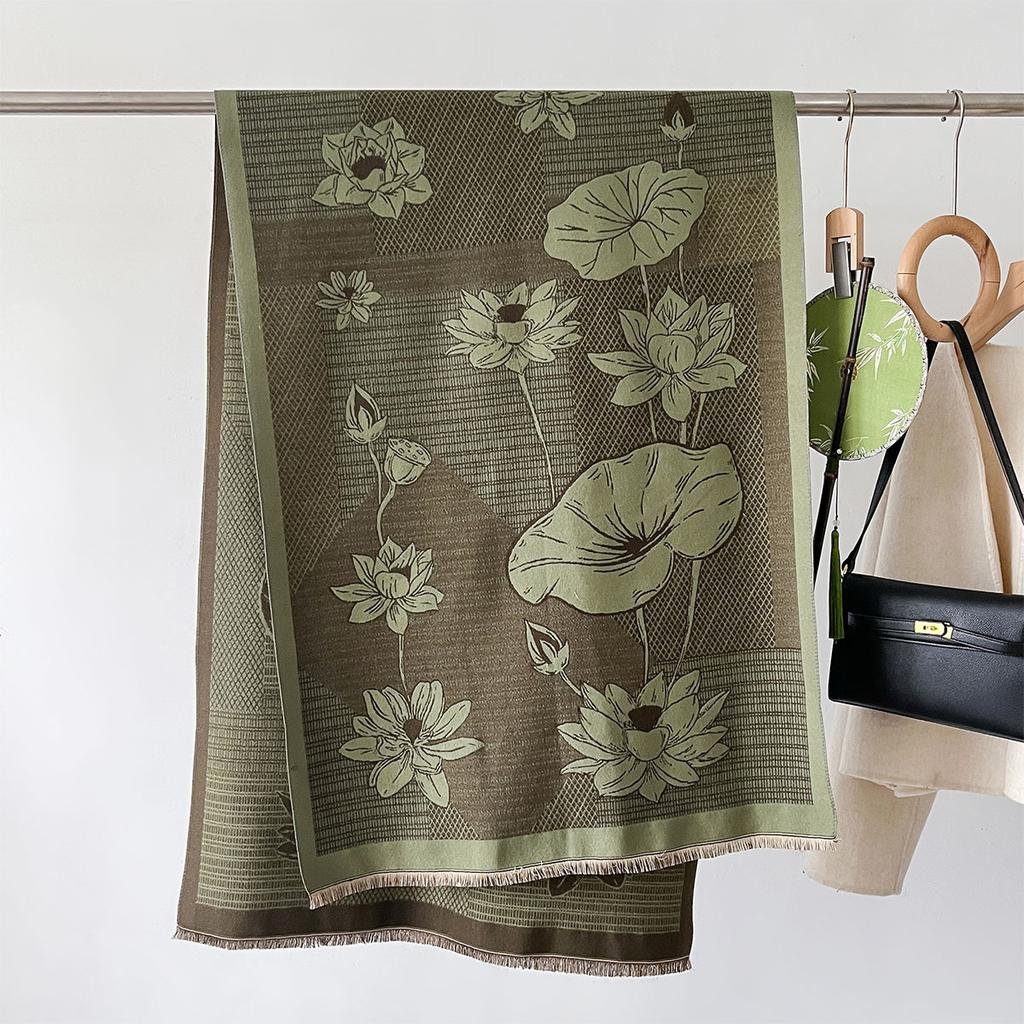 Winterschal für Damen Lang Warme Kaschmir-Imitation Schals Hijab Einfarbig Damen Stola Wickeltuch Weiblich Pashmina Bandana Kopftücher