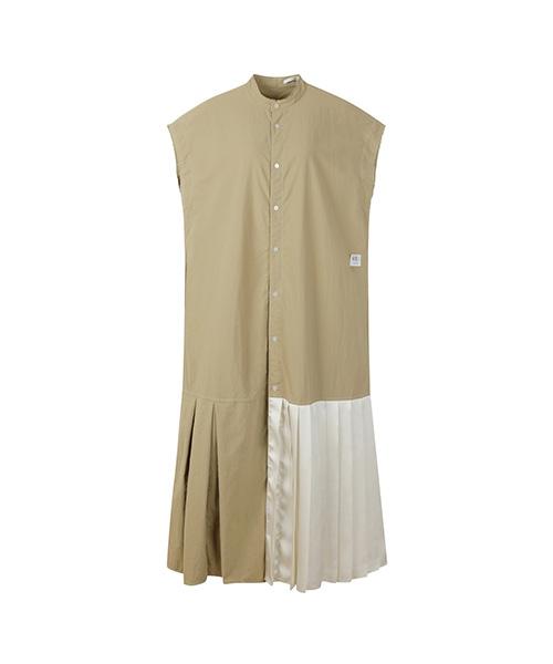 Recorde Half Pleats Shirt Long Dress_Rqdam23594Bex