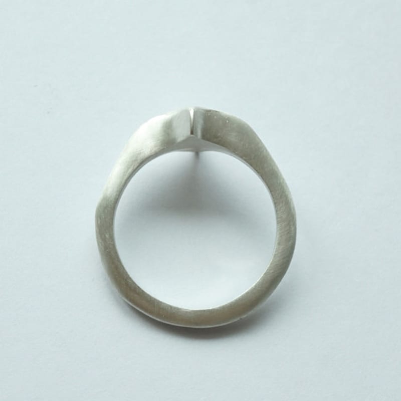 Vacactsilver Flat Cross Ring