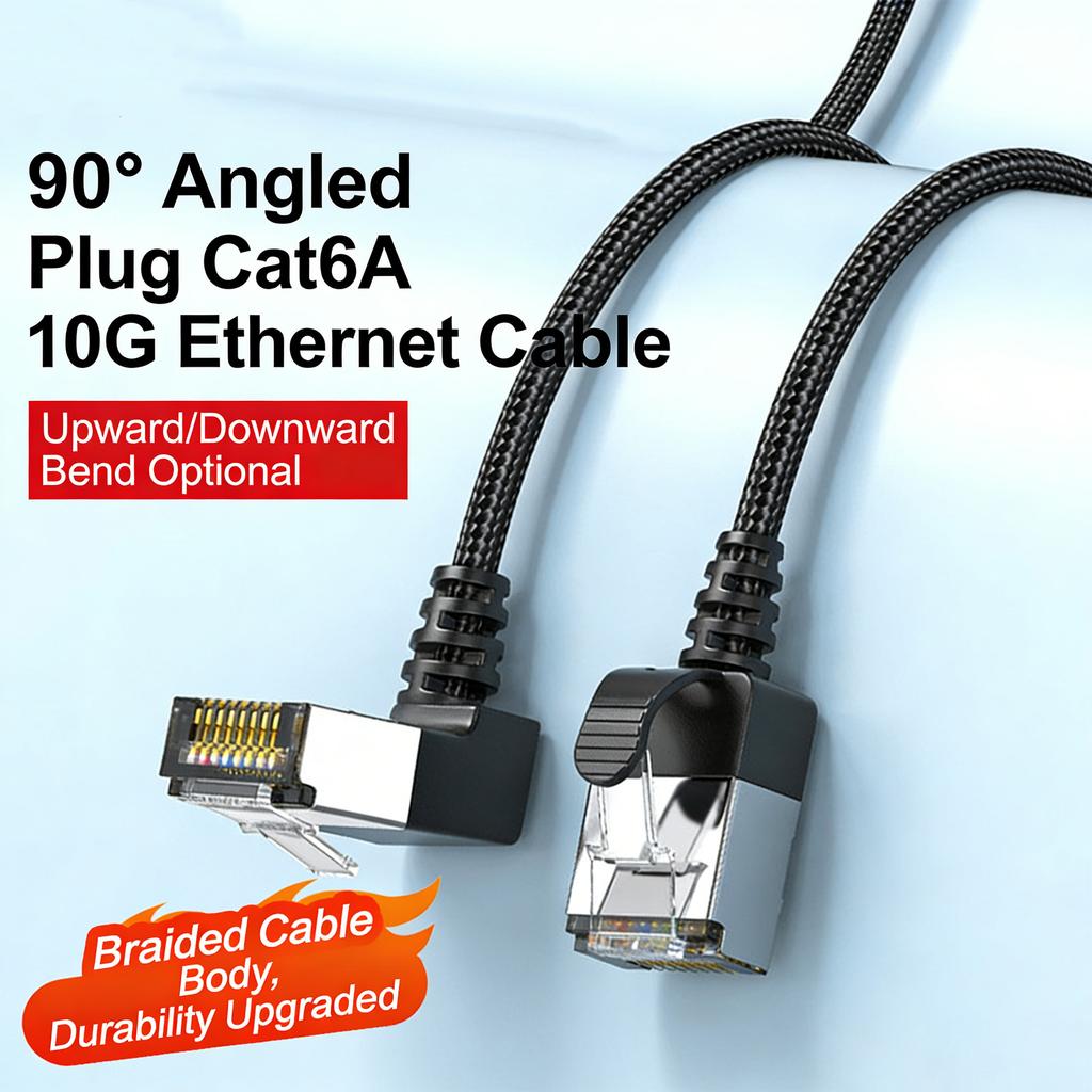 Flexible Ethernet Cable Cat6 RJ45 Cord 10 Gigabit Fast Speed Shielded Braided Networking Wire for PC Router Laptop Ethernet