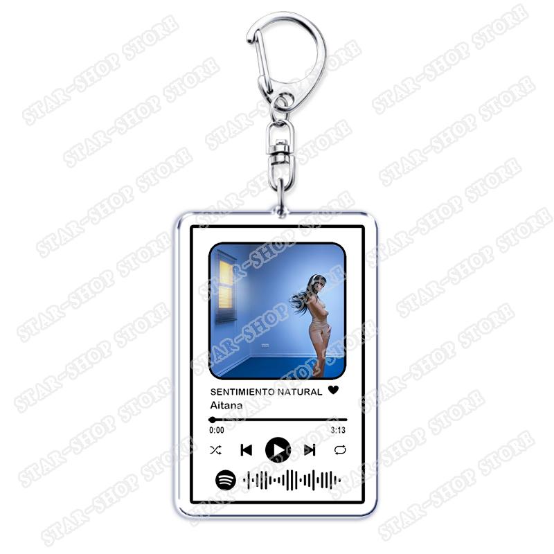 

Hot Singers Songs Keychains for Women Accessories Bag Barcelona Mon Amour Presiento Music Keying Jewelry Fans Friends Gifts