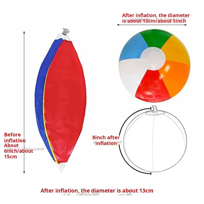Non-Toxic Inflatable Beach Ball 6 Colors Pvc Water Toy For Pool Lake Party Summer Fun Two Sizes Manual Pump