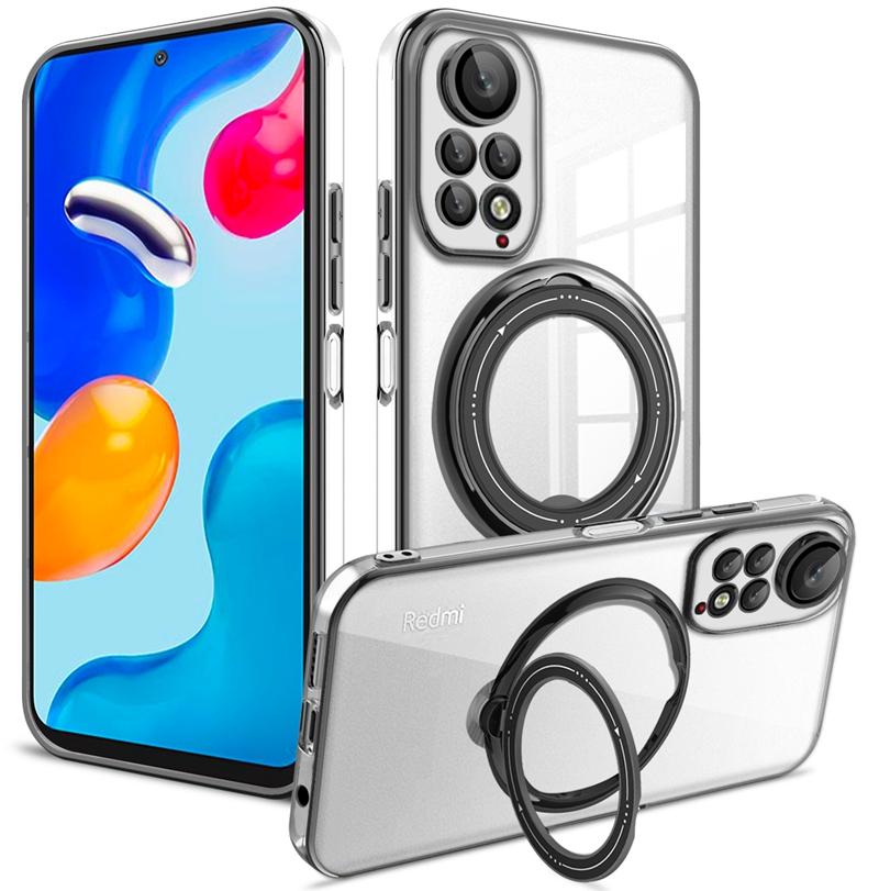 Plating TPU Lens Protect Case For Xiaomi Redmi Note 11 4G 11S Note11 Pro Magsafe Magnetic Ring Wireless Charging Clear Cover