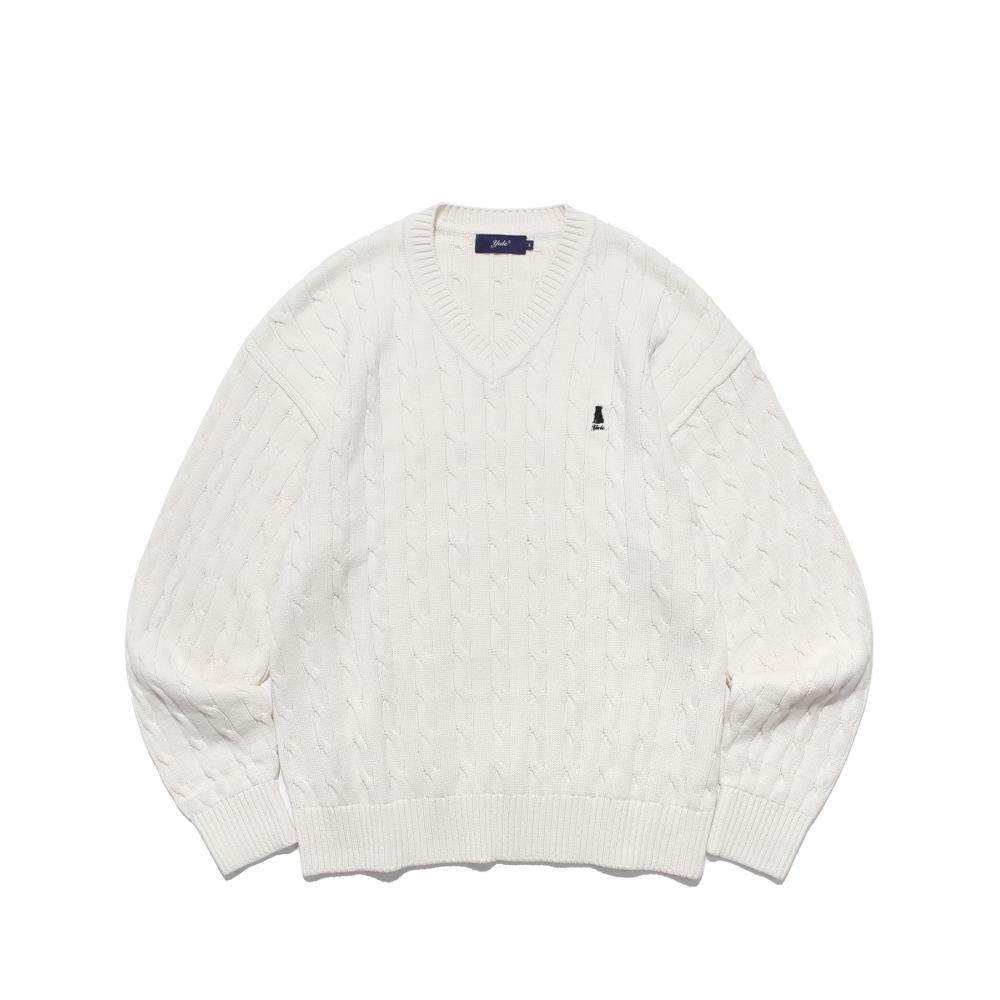 

YALE COTTON HERITAGE UNIVERSITY DAN NECK KNIT IVORY