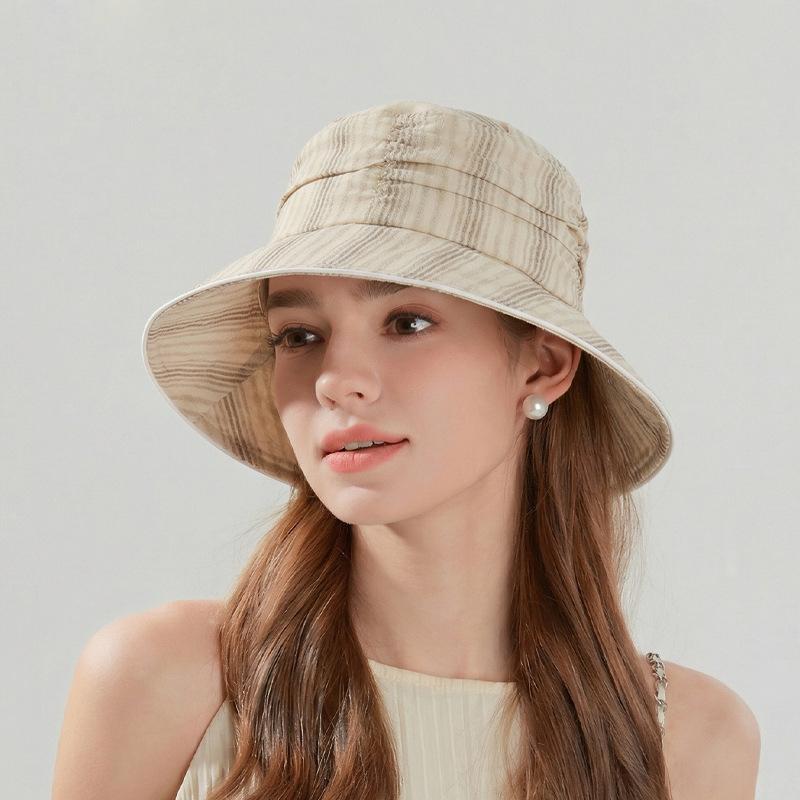 Summer Pleated Sun Hat Women's Big Brim Fisherman Hat Outdoor Travel Sun Hat