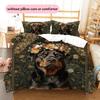 Vintage dog  Pattern Bedding Quilt Set Quilt Cover Pillowcase Home Decoration  Gift (1 * duvet cover + 2 * pillowcase, without core)