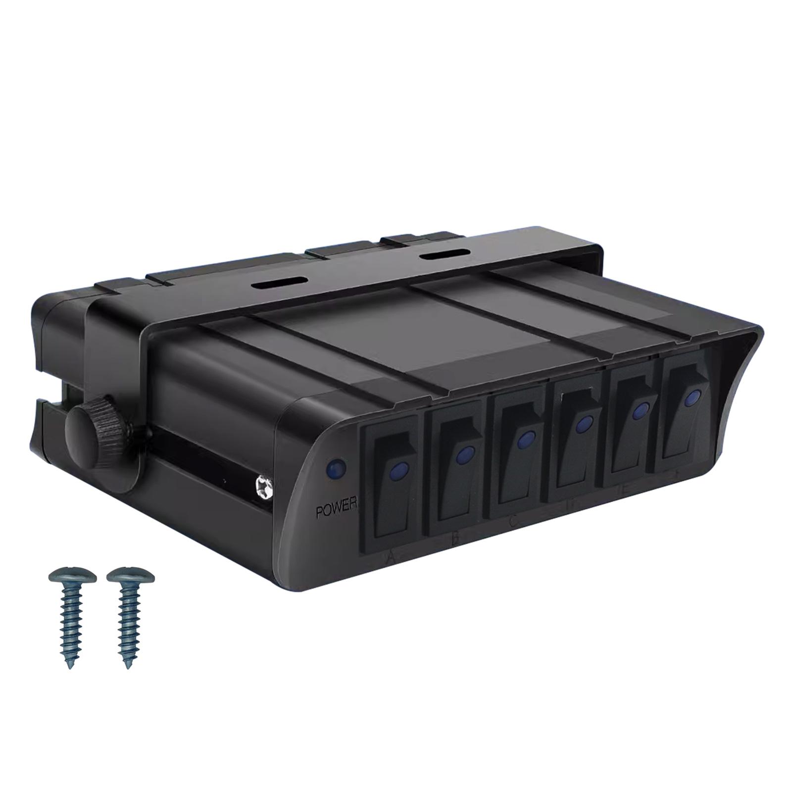 

6 Gang Switch with LED Indicator 40A 12V Switch Panel Car Marine Boats Toggle Switch Panel 1