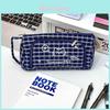 Stylish Cat Lattice Pattern Pen Organizer With Durable Fabric For Girls And Teens