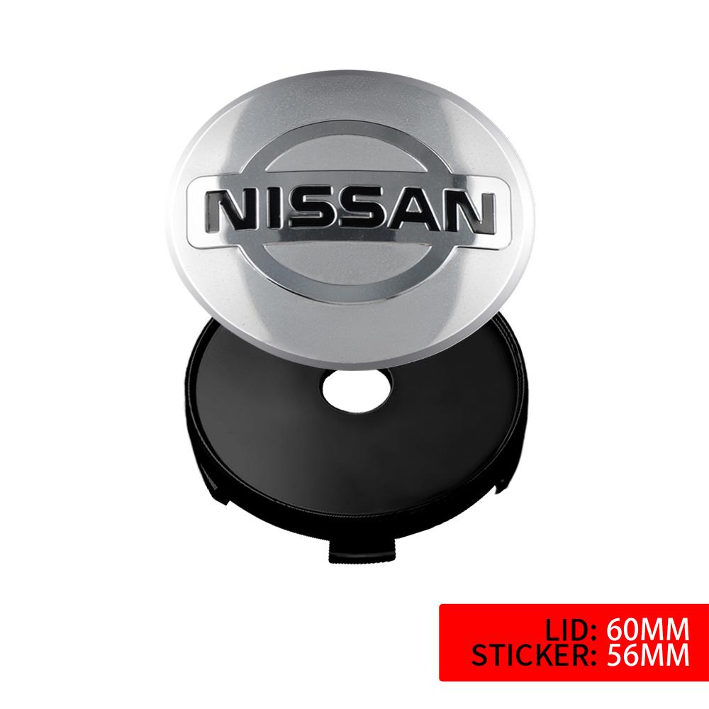 4Pcs 56 60MM Car Emblem Wheel Hub Caps Stickers Hubcap Badge Decals For Nissan Nismo X-trail Almera Tiida Patrol Teana J32 GTR