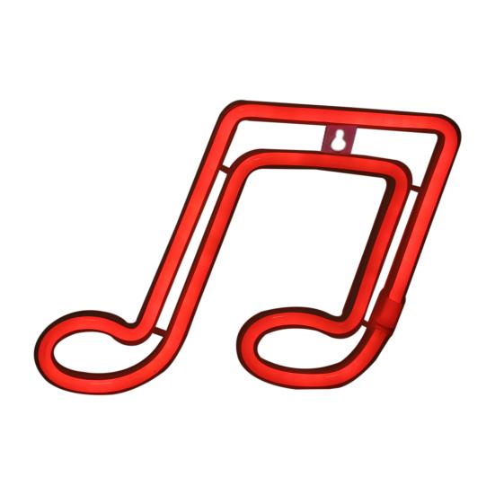 

Светодиодный знак в форме музыкальной ноты, яркий светящийся ночной настенный неоновый свет для бара красный