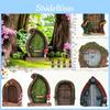 Rustic Farmhouse Fairy Door Decor With Wooden Craft Figurine For Home Living Room Accent