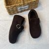 Fleece Single Shoes Winter New Warm Snow Boots Women's Casual Flat-soled Fluffy Shoes