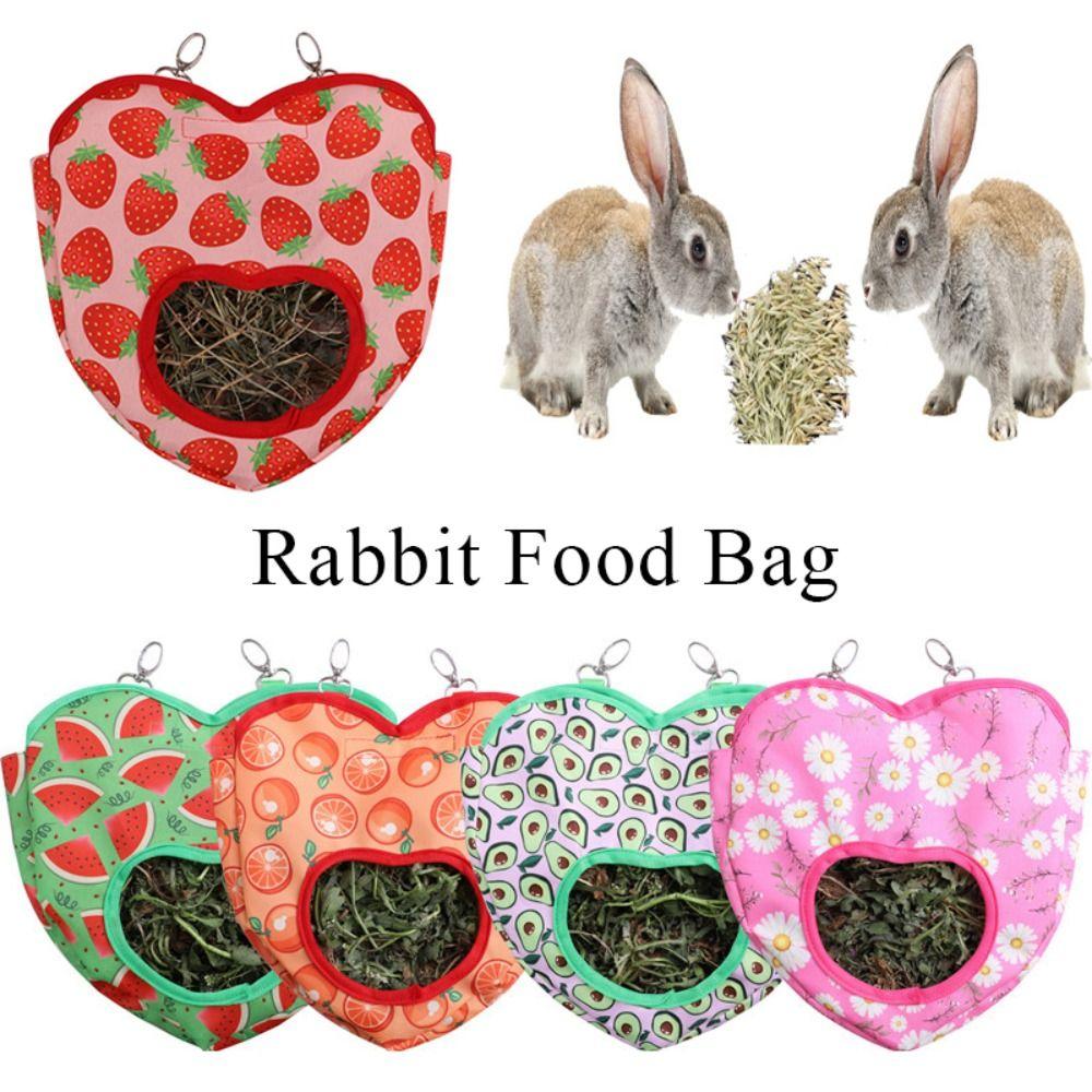 

Capacity Heart-Shape Hay Bag Hanging Feeding Dispenser Container Rabbit Feeding Bag Home 4