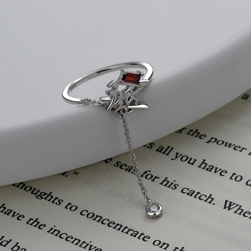 AAA Zircon Rings Chain Tassel Adjustable Rings For Women Jewelry