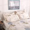 Plant Printing Bed Sheet Fitted Sheet with Pillowcase Elastic Bands Non Slip Adjustable Mattress Cover for Double King Queen Bed