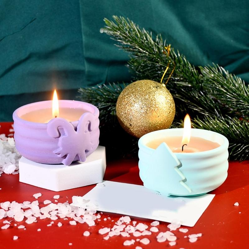 Silicone Jewelry Box Molds Ornaments Molds Christmas Series Silicone Craft Molds Candlestick Molds for Candle Holders