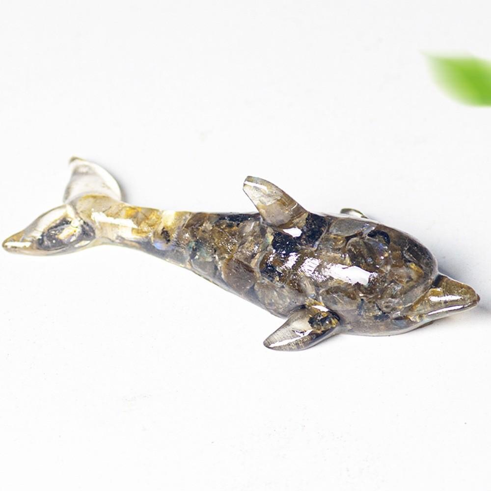 Dolphin Resin Figurine Home Decor Water Crystal Resin Gift For Animal Lovers