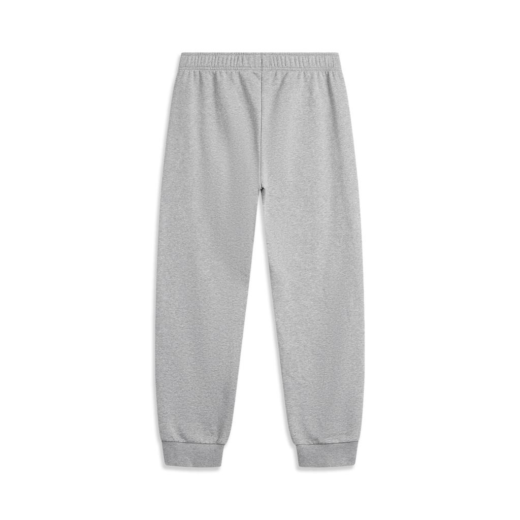 Li Ning Sports Trend Series Lace-Up Mid-Waist Solid Color Fleece Warm Knitted Sports Pants Men Bottoms Light-Gray AKLU617-3