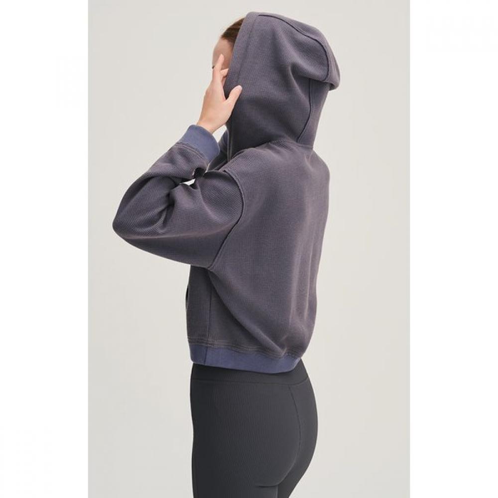 Huit 26ss Washed Half Open Hoodie Sweatshirt Htwtp6i04t