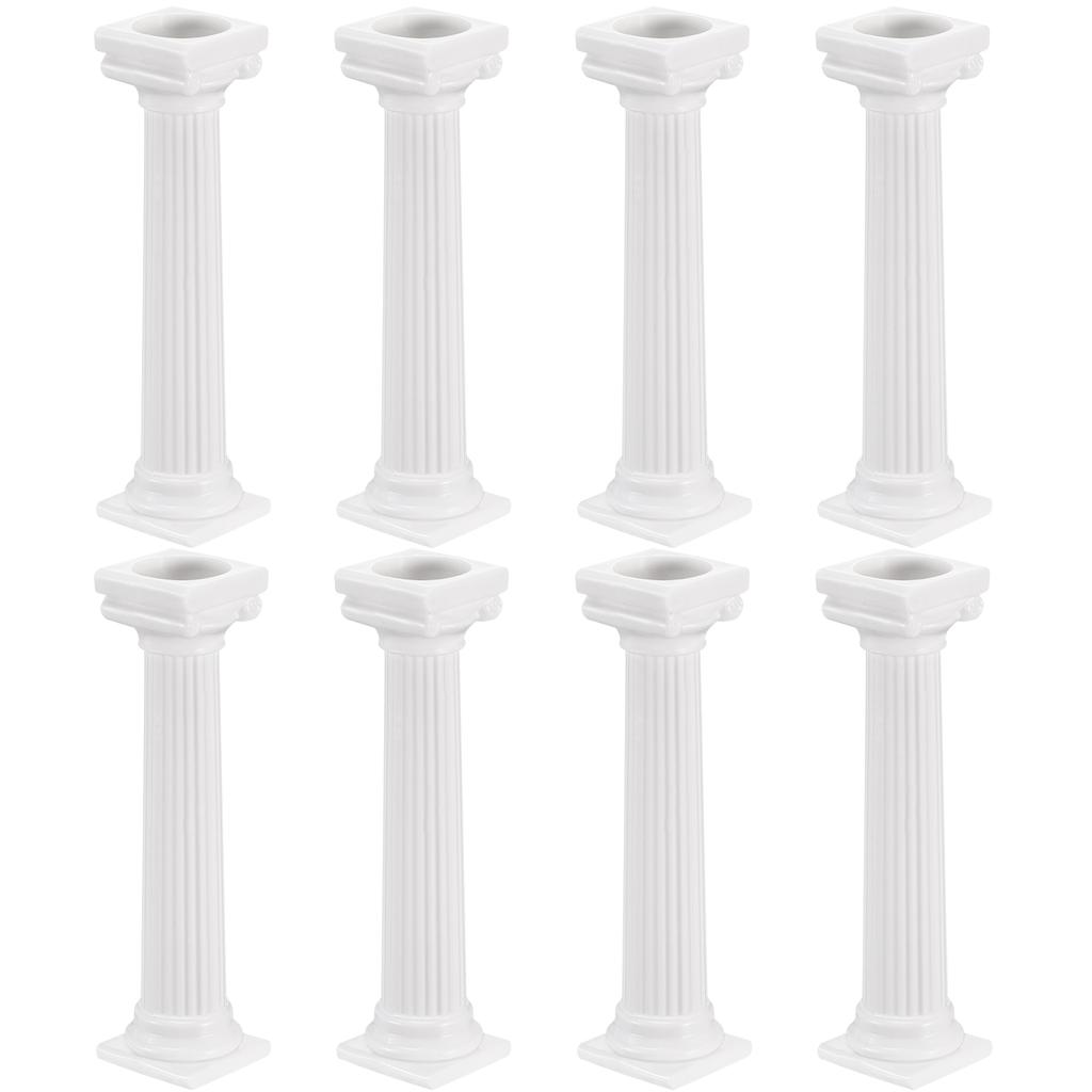 8 Pcs Roman Pillar Cake Stand Cakes Desert Table Display Decorate Small Wedding Supports Plastic Column Baby Separator Rod