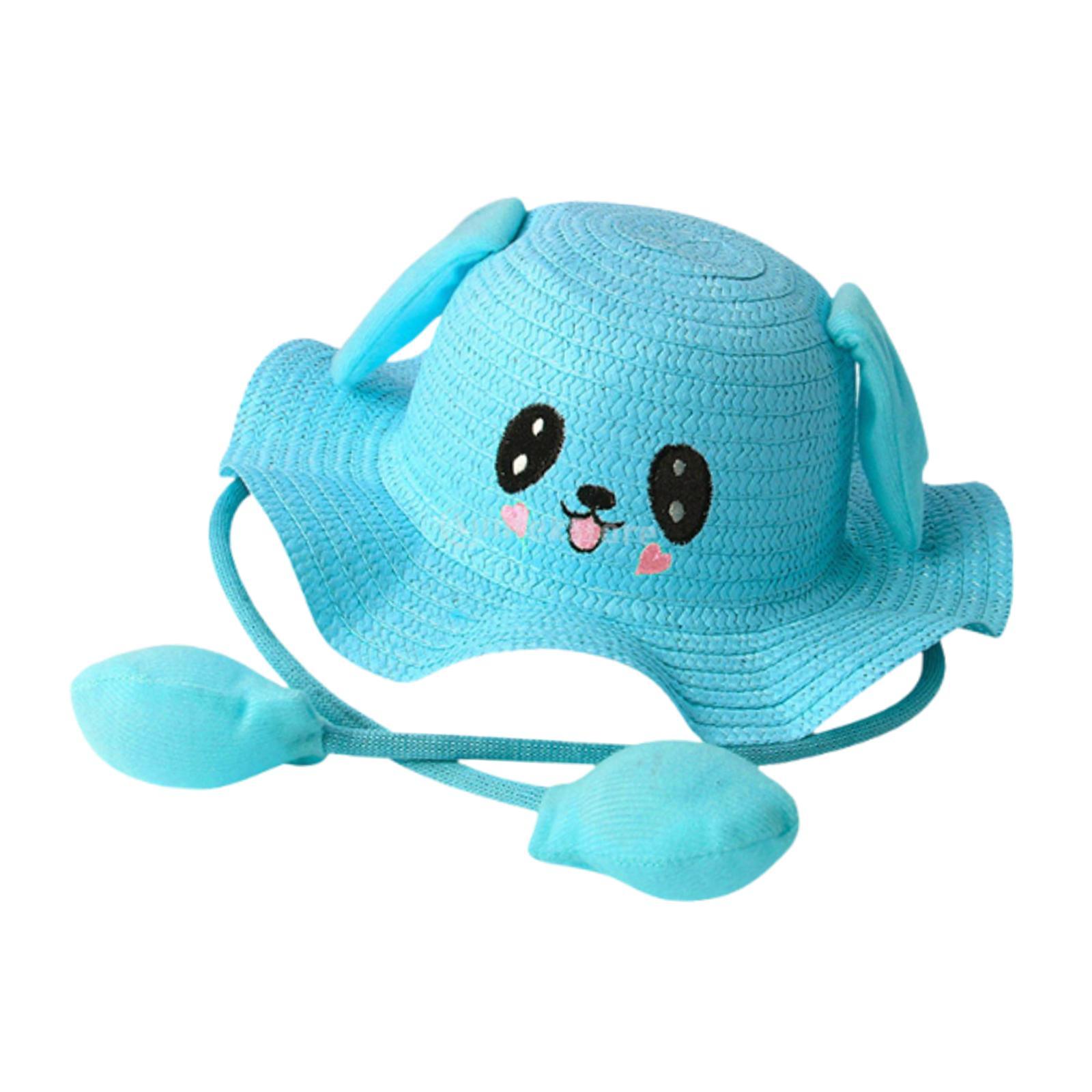

Rabbit Ear Sunshade Straw Hat Panama Roll up Hat Sun Protection Sunscreen Hat for Springs Street Short Trips Festivals Vocations синий