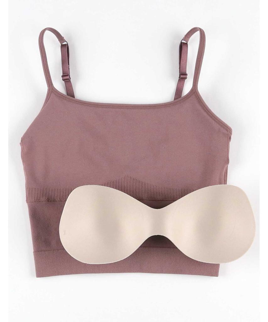 Amphi Bra Camisole Cropped Length with a 3D Bust Silhouette and Clean Size LG Women's LPing JSF102, Sides,