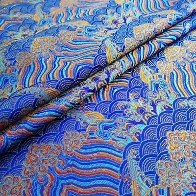 High-density Wave Jacquard Fabric Brocade Silk Satin Fabric For Sewing Clothes Cheongsam Kimono Dress Stage Costume Patchwork