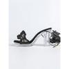 12cm Klarer Absatz Neu Sexy Mode Transparent Blockabsatz Kristall Quadratische Zehe Rutschfest Schnürung Schmetterling Sandalen LFD-69192-9