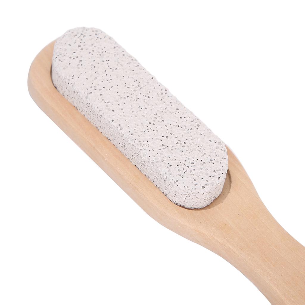 Foot File Dead Skin Callus Removing Pumice Stone Foot Pedicure Tool with Wooden Handle