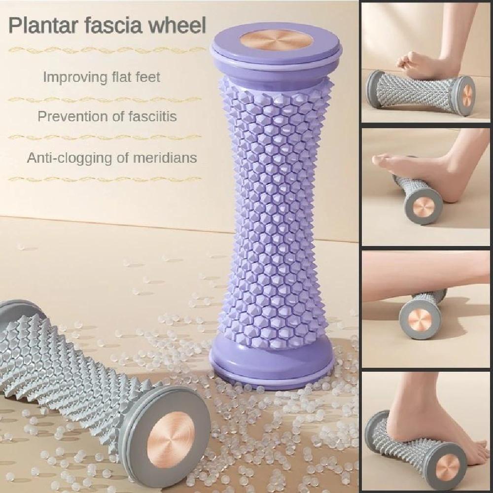 Massageador de pés Rolo de massagem Yoga Bola de massagem Rolo de fáscia plantar Relaxamento muscular Cuidados Massageador de pés manual de plástico