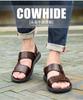 Men's soft leather beach shoes cowhide men's sandals men's sandals new thick-soled non-slip men's cool slippers