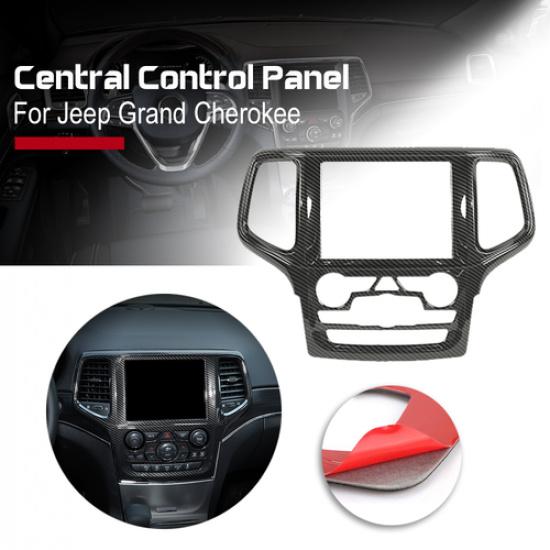 Carbon Fiber Control GPS Navigation Panel Cover Trim For Jeep Grand Cherokee 19+