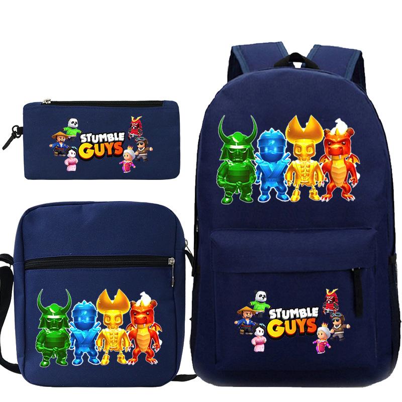 Game Merchandise Printed Children'S Schoolbag Set Teen Backpack Three-Piece Set