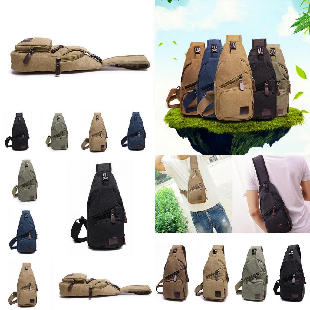 Backpack Shoulder Mens Chest Satchel Canvas Crossbody Satchel Pouch Fashion Man