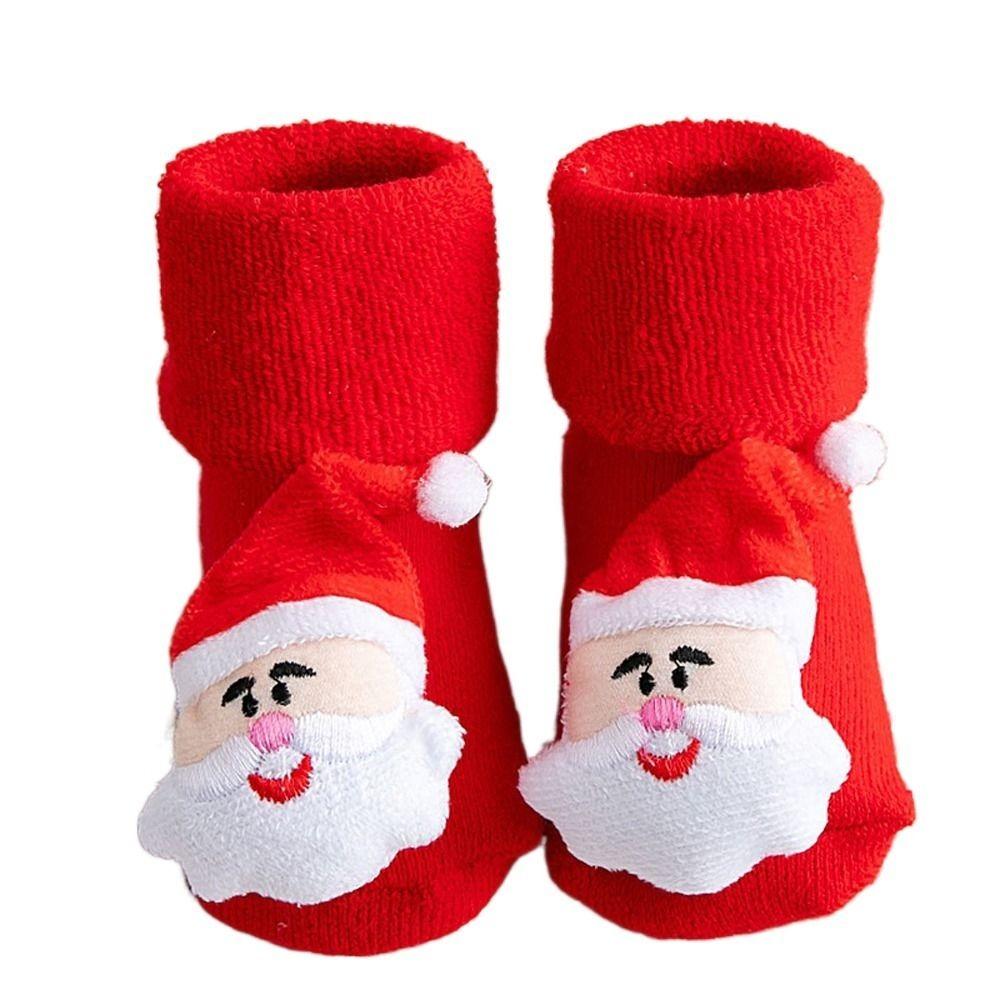 Tree Santa Claus Thicken Kids Cotton Socks Infant Short Socks Baby Christmas Socks Floor Socks
