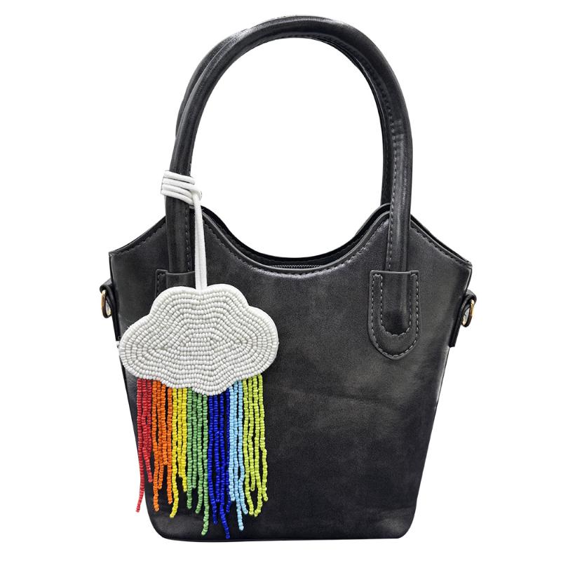 Beaded Heart Maple Leaves Tassel Rainbow Cloud Hanging Rope Patches Bag Ornaments Lanyard Patch Applique