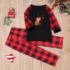 European & American Christmas Plaid Pajama Set: Long-Sleeve, Long Pants, Parent-Child Homewear.