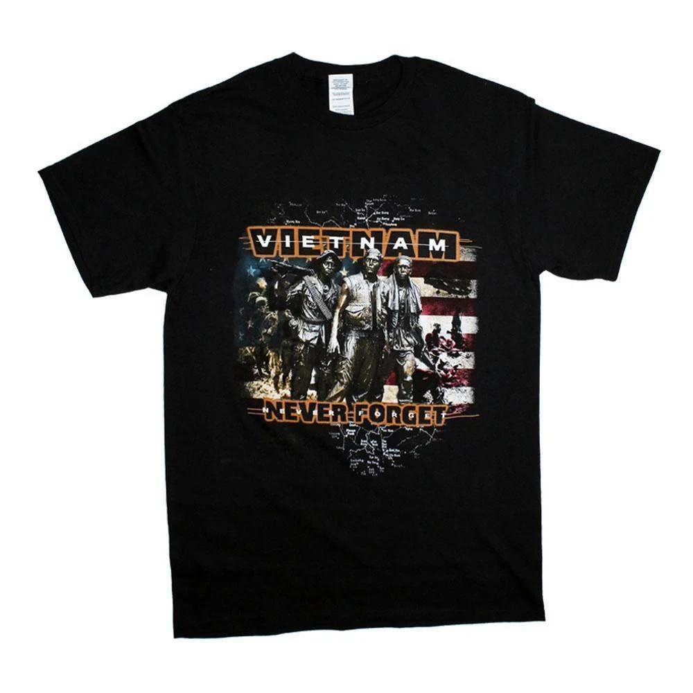 Vietnam Never Forget T-Shirt Veteran Memorial Military Tribute USA Patriotic Tee L