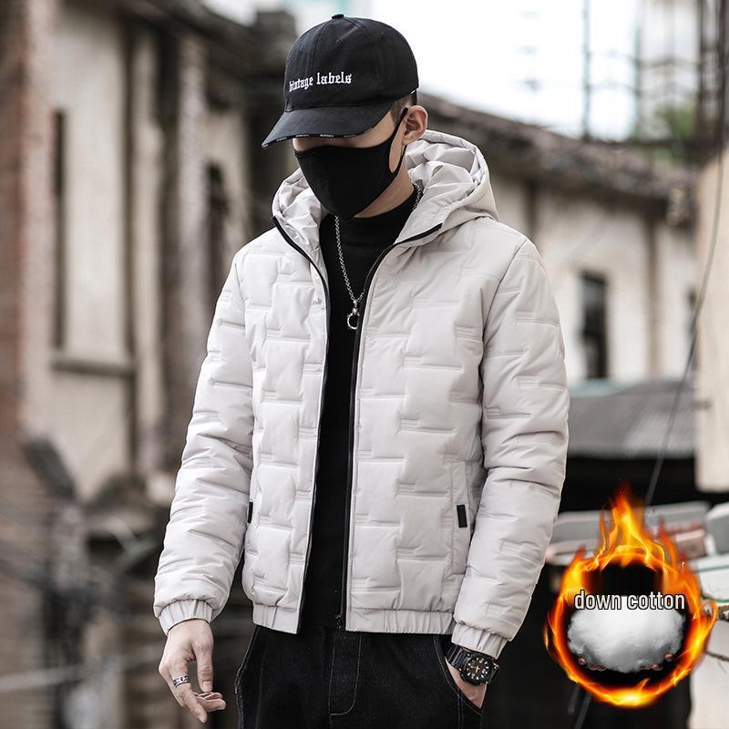 

Men s Winter Korean Style Slim Hooded Thick Cotton Casual Jacket L хакі
