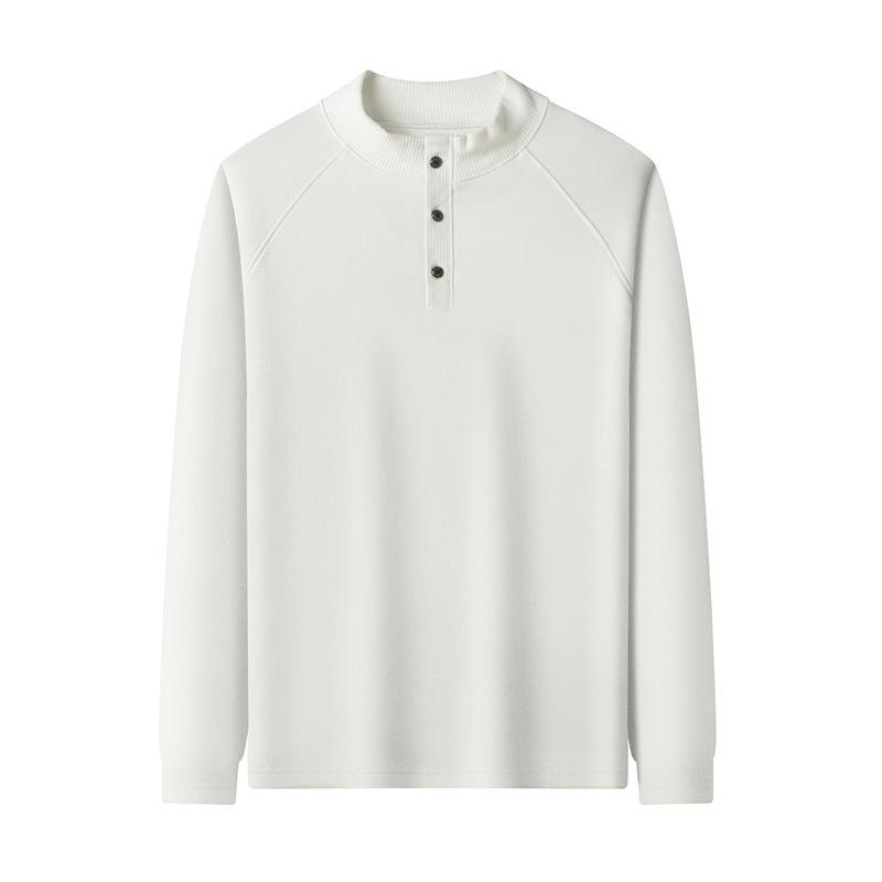 Moletom Casual Solto de Veludo Dupla Face com Gola Alta Masculino Outono/Inverno 2025