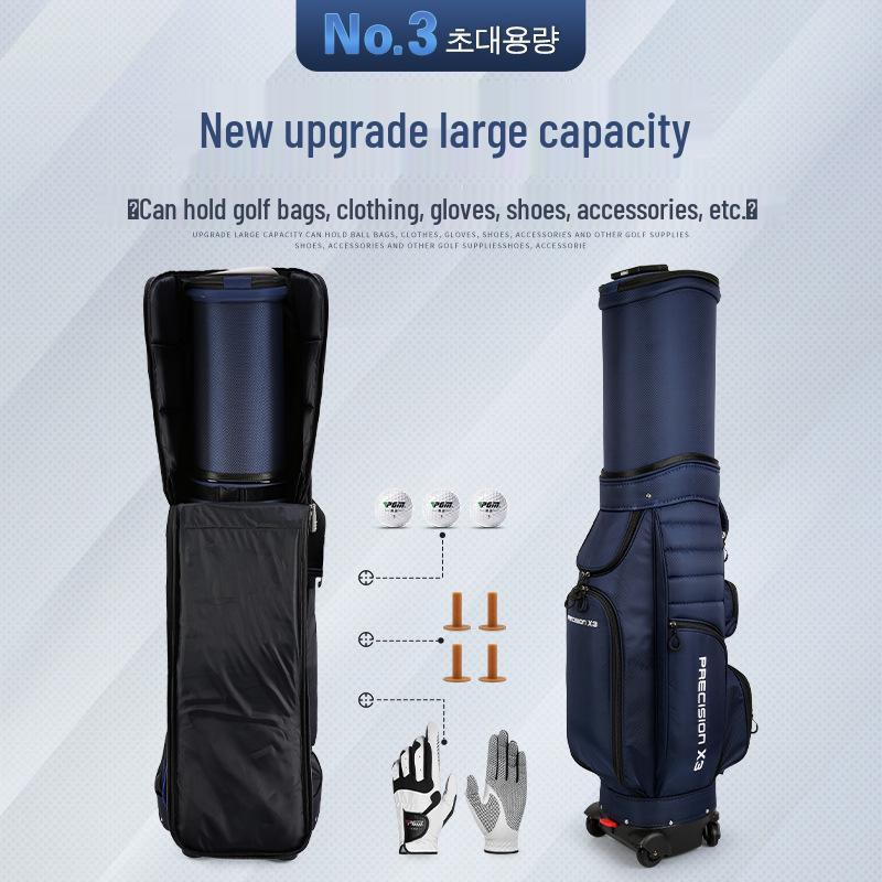 PGM Foldable Wheeled Golf Bag with Dustproof Storage, Thickened for Airplane Check-in