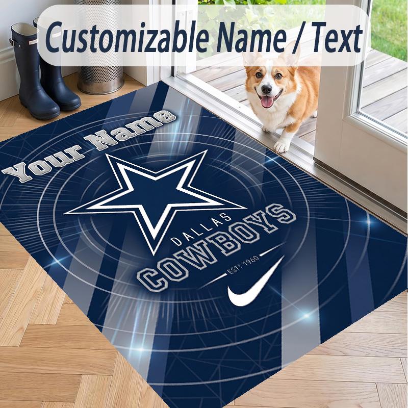 Custom Text Printed Rug Dallas Cowboys Non Slip Floor Carpet For Home Room Decor