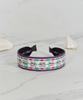 Maia Green Flower Jacquard Hairband - Plain White & Green