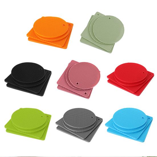 Silicone Trivet Mats for Hot Dishes Heat Resistant Pot Holder for Potholders Drying Jar Opener Spoon Holder Coaster Multipurpose Kitchen Placemats