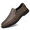 Summer Men's Business Loafers Footwear Soft Sole Shoes Comfortable Perforated Breathable Shoes Anti-slip Wear-resistant Sneakers