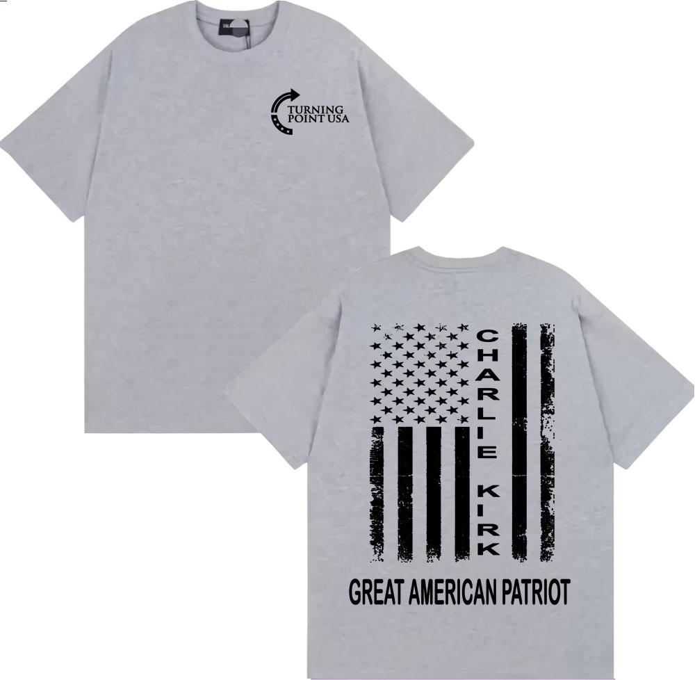 Pray for Charlie Kirk Great American Patriot Tshirts for Men High Street 90s Vintage T Shirt Unisex Fashion Cozy Cotton Tshirt