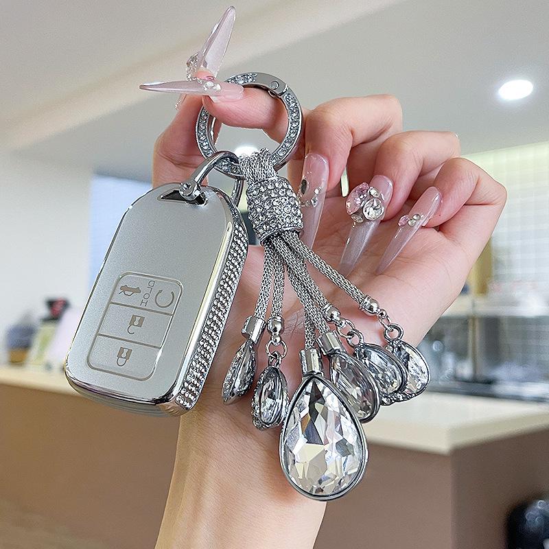 Premium Women's Car Key Case for Honda Accord, Civic, CR-V, Fit, Odyssey, Vezel, Lingpai, and XR-V